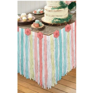 Free Spirit Party Supplies Birthday Table Skirt & Flowers Girl Boho Unicorn - Picture 1 of 1