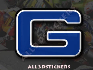 Autocollant Résine Lettre G 3D Couleur Bleu Taille 75mm - Bild 1 von 1