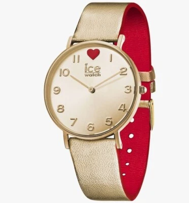 Ice City Love Gold Dial Leather Strap Womens Watch – Ice Watch 013376 - Image 1 of 3