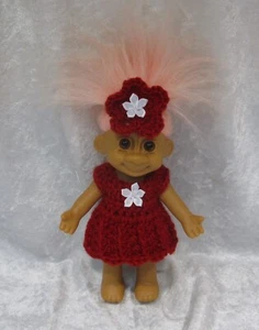 Made to fit your 7" TRACEY TROLL, Clothes #17 Crochet Dress & Flower Headband - Picture 1 of 3