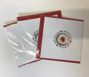 Ladybug Birthday Square Blank Greeting Cards Lot of 3 Brand New Birthday Cards - Picture 1 of 1