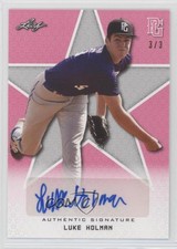 2020 Leaf Perfect Game National Showcase Pink Auto /3 Luke Holman #BA-LH3 Auto