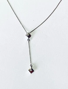 9ct White Gold Diamond set Pendant and Chain - Picture 1 of 3