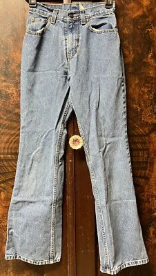 Y2K Jordache Jeans Girl Sz 16 Flare Bell Bottoms Wide Leg Blue Denim High Rise - Image 1 of 4