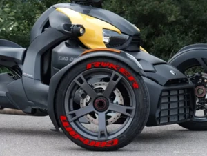 Permanent Stickers TIRE LETTERING RYKER Can-am 15"-17" FOR 3 TIRES 1.00" RED - Picture 1 of 5