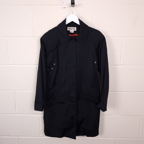 MICHAEL KORS cappotto donna XS trench soprabito colletto bottoni foderato giacca nero