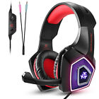3.5mm Gaming Headset Mic Led Headphones Stereo Bass Surround For Pc Ps4 Xbox One