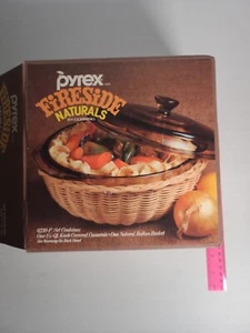 PYREX - FIRESIDE NATURALS - 6230-F 1.5 Qt Covered Casserole w/Rattan Basket - Picture 1 of 13