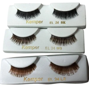 Set/3 Kemper Upper Doll Eyelashes EL 24 Black, EL 24 Med Brown, EL 24 Light Red - Bild 1 von 4