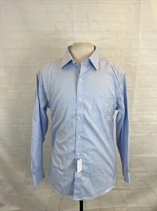 NEW Brooks Brothers Men's Blue Solid Cotton Dress Shirt 16 - 33 $138 - Picture 1 of 11