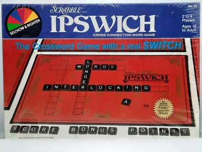 New Scrabble Ipswich Word Game w/ Black Letter Tiles 1983 Word Game  Free Ship - Image 1 of 3