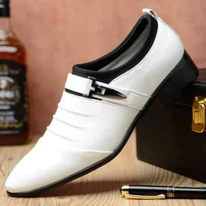 Men Dress Casual Shoes Slip on Pointed Toe Flats Wedding Footwear Big Size 38-48 - Picture 1 of 15