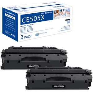 2 PK CE505X Toner Cartridge for HP 05X Toner LaserJet P2050 P2055d P2055dn 2055 - Picture 1 of 8