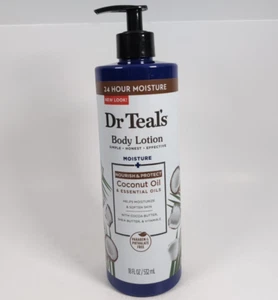 Dr Teal's Body Lotion Moisture + Nourish & Protect Coconut & Essential Oils 18oz - Picture 1 of 2