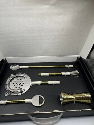 Nordstrom At Home 5-Piece Hammered Gold Bar Tool Set. - Image 1 of 3