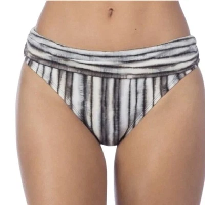 Parte inferior de natação feminina La Blanca listra de bambu seixo com faixas hipster nova com etiquetas tamanho 10 - Imagem 1 de 4