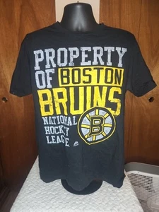 Official Majestic Men's Black Property Of The Boston Bruins T Shirt Size Large - Picture 1 of 3