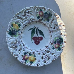 Made in Italy Mid Century Fruit Motif Majolica Plate - Picture 1 of 2