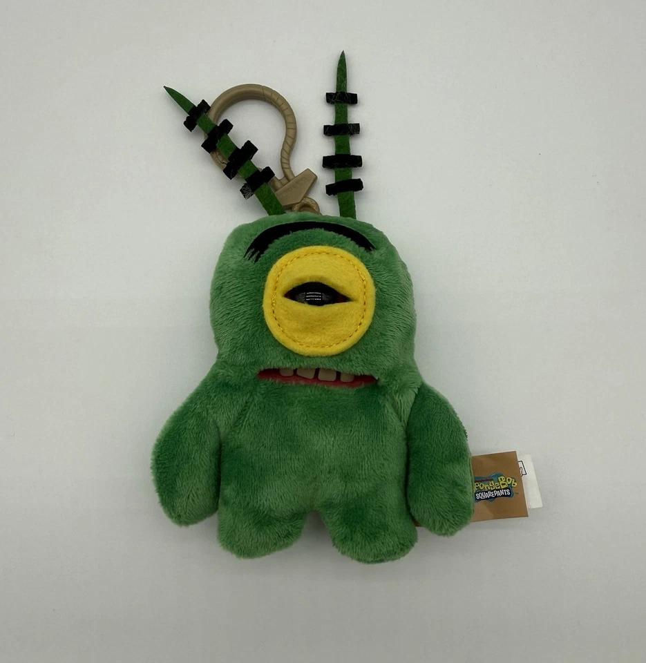 Zuru Fuggler x Spongebob Squarepants Keychain Plush Ring PLANKTON 5 in - Image 1 of 1