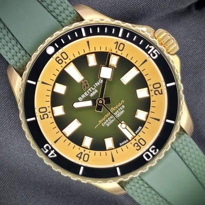 BREITLING SUPEROCEAN 42 BRONCE | REF. N17375201L1S1 | ESFERA VERDE | JUEGO COMPLETO Foto 1 de 4
