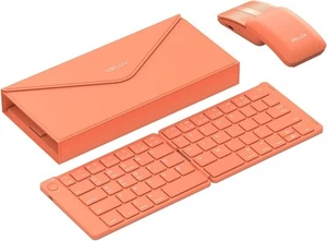 DELUX PockCombo Portable Keyboard and Mouse Wireless with Protective Orange  - Picture 1 of 8