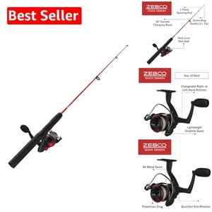 Multi-Species Fishing Combo: 30-Inch Rod with QuickSet Reel for Easy Catch - Picture 1 of 11