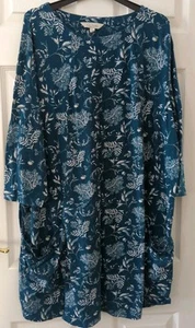 Seasalt Cornwall Dust Path Tunic Top Size 18 Teal Blue Pockets - Picture 1 of 7