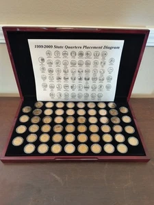 1999 - 2009 State Quarters & Territory 24K Gold Plated Clad 56 Coin Set - Picture 1 of 10