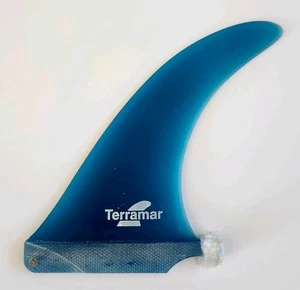 TERRAMAR SURFCO 6"  GREENOUGH 4A SURFBOARD FIN  ALL GLASS RETRO BLUE..FREE SHIP - Picture 1 of 2