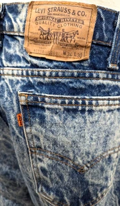 Jeans LEVI'S 550 de Colección Años 90 LAVADO ÁCIDO LENGÜETA NARANJA Relajado Para Hombre 34 x 30 EE. UU. ~ MUY BUEN ESTADO* - Imagen 1 de 12
