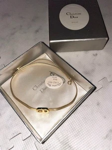 Collar Gargantilla Christian Dior Tono Dorado Cadena Ajustable con Caja - Imagen 1 de 7