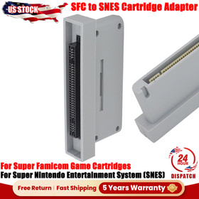 SFC ⇄ SNES Cartridge Adapter - For Super Nintendo & Super Famicom Plug-In Gray