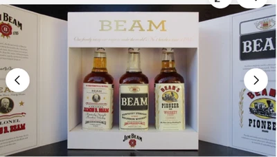 Jim Beam Ltd Edit Historic Labels 3 Bottles Full Set 3 X 700Ml -1 Of Only 500 - image 1 of 4