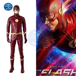 The Flash Season 4 Barry Allen Cosplay Costume Suit with Mask Halloween Outfit - Picture 1 of 17