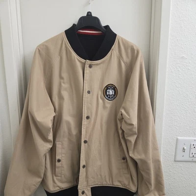 Chaqueta pesada reversible Avirex Flight Academy para hombre talla XL beige y negra Foto 1 de 4