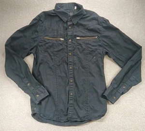 Guess Hemd Herren Small Schwarz Slim Fit Langarm Western Knopf Druckknopf Freizeit - Bild 1 von 21