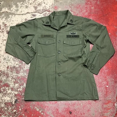 Vintage US Military Shirt Mens S Green Utility Surplus OG 507 Lot 41 - Image 1 of 4