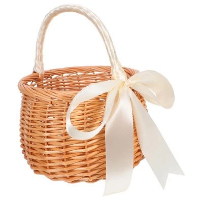 Cestino Nic Vimini Canestro Da Giardino Picnic Intrecciato Mano - Immagine 1 di 4