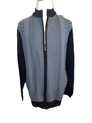 Sahara Club Men's Sweater Large Full Zip Black & Gray - Image 1 of 4