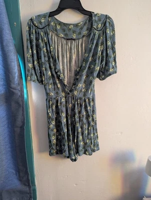 Mameluco con estampado de pájaros boho azul y amarillo 💛🕊️ Foto 1 de 4