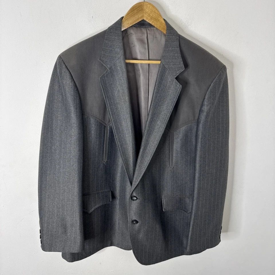 Circle S Hombres 44S Blazer Corto Gris Occidental Abrigo Deportivo Vaquero EE. UU. Foto 1 de 4