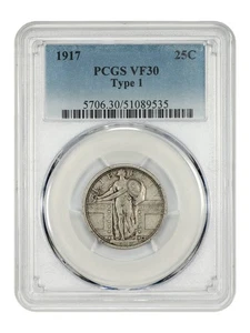 1917P TYPE 1 STANDING LIBERTY QUARTER PCGS VF30 Philadelphia Mint Collector Coin - Picture 1 of 7