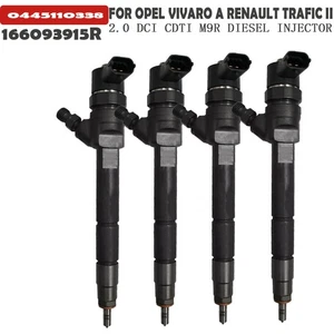 Paquete de 4 inyectores de combustible para Renault Trafic Master II Vauxhall 166093915R 0445110338 - Imagen 1 de 11