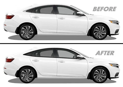 Chrome Delete Blackout Vinyl Overlay for 2019-22 Honda Insight Window Trim - Image 1 of 4