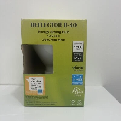 Broada R40 Reflector Light Bulb 120V, 1200 Lumens Brightness, Warm White - Image 1 of 4