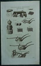 1786 PRINT ~ AGRICULTURE & HUSBANDRY FALLOW CLEANSING MACHINE BEE HIVE PLOUGH