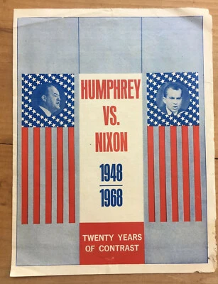  Vote na folha de pôster HUMPHREY VS NIXON vinte anos de contraste frete grátis - Imagem 1 de 4