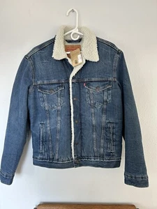 Levi's Men's Sherpa Trucker Jacket Television Medium Indigo Small 163650162 -NWT - Picture 1 of 18