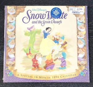 Rare 1994 Disney’s Special 16 Month Wall Calendar Snow White & The Seven Dwarfs - Picture 1 of 8
