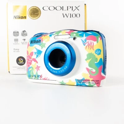 Nikon Coolpix W100 13.2Mp Waterproof Digital Camera 3x Zoom - Marine design_ - Image 1 of 4